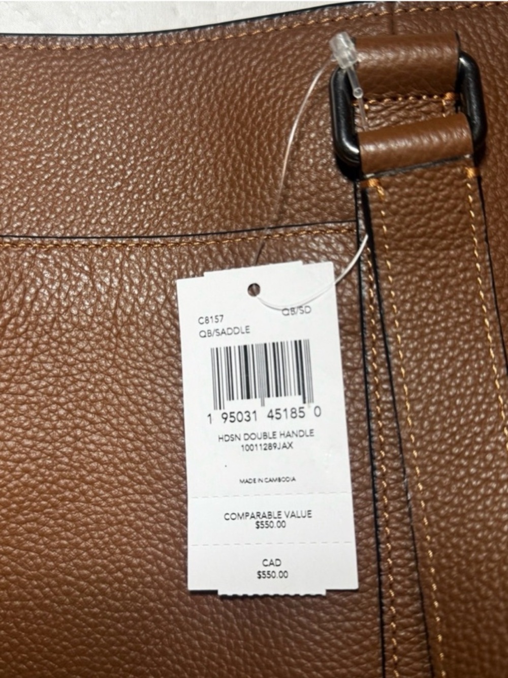 NWT Coach Hudson leather double handle Brown Leather Tote Bag - Picture 4 of 6